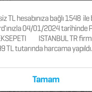 Yemeksepeti İzinsiz Hesaptan Para Çekme
