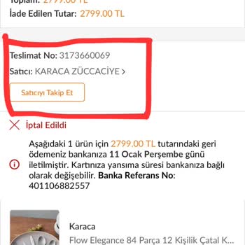 Karaca Züccaciye Sipariş İptali Ve Müşteri Mağduriyeti