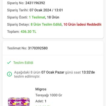 Migros Getirmediği Ürünün Parasını Da Vermiyor!