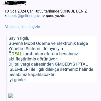 Ödeal Beni E Faturaya Geçirmiş