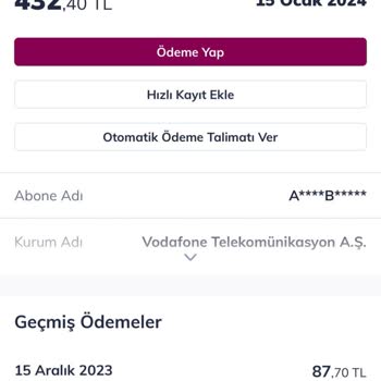 Vodafone Operatör Değişikliği Sonrası Fatura Şikayeti