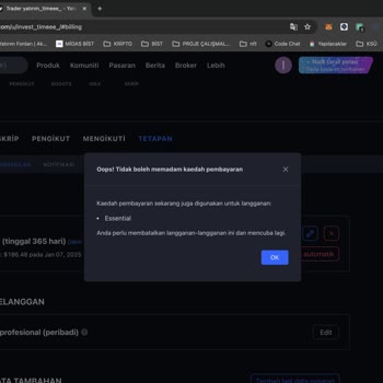 TradingView Bıst Kullanım Platformu İzinsiz Kredi Kartımı Kullandı.