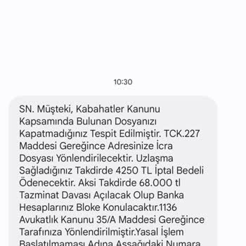 Hintelhb (SMS)&nbsp; Ödeme Talebi Ve Hesap Blokesi Uyarısı