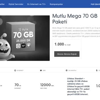 Turkcell Yıllık Paketleri (örn: Mutlu Mega 70) Kaldırmış
