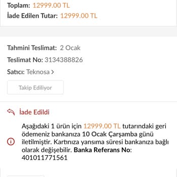 Teknosa Ürün Değişikliği Yapılmaması
