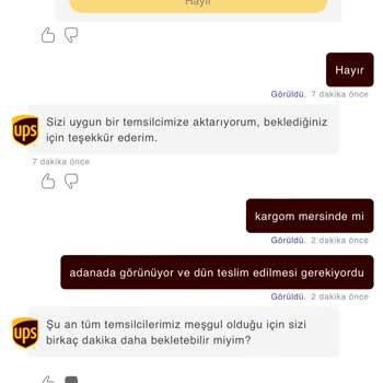 UPS Türkiye Müşteri Hizmetleri Hep Meşgul