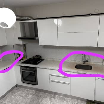 Belenco Üretim Hatalı Mutfak Tezgahı (Fairy White/antique White)