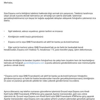 Enpara Numara Değişikliği Hakkında