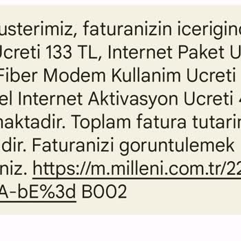 Millenicom Fahiş Faturalandırma Ve İlgisiz Müşteri Hizmetleri
