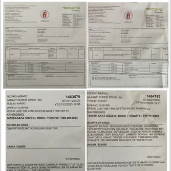 Vatan Bilgisayar Ve Epson Ürün Değişimini Yapmamaktadır