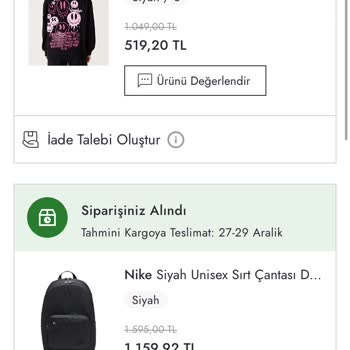 Boyner Siparişim Kargoya Verilmedi