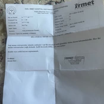 İrmet Hospital Kendi Yaptığı Ameliyat Hatası Ücret İstiyor