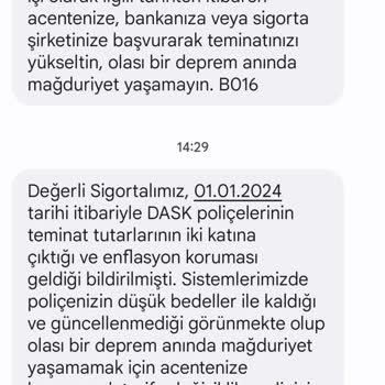 DASK 2 Katına Çıktı Mesajı Gelmesini İstemiyorum