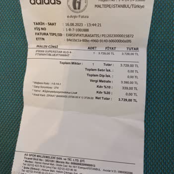 Adidas Ayakkabı Değişimi Yapmıyor