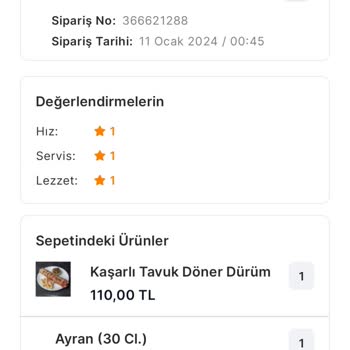 01 Döner Gelmeyen Siparişin Parasını Aldılar