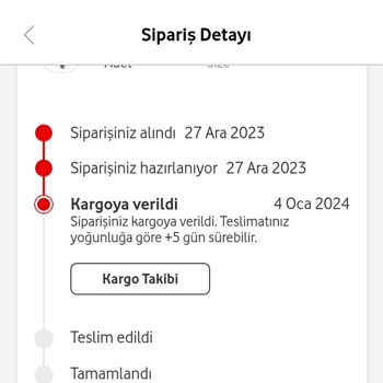 Vodafone Her Şey Yanımda Siparişim Gönderilmiyor Ve Destek Sağlanmıyor
