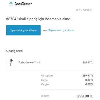 TurboShower Turbo Shower İlk Kullanımda Kırıldı - Şirkete Ulaşılamıyor