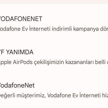 Vodafone Kampanya SMS'leri Gelmesini İstemiyorum