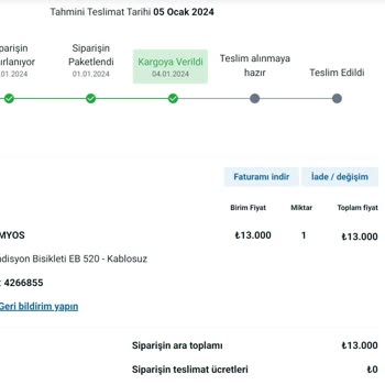 Decathlon Gönderilmeyen Sipariş İçin Teslimat Ve Kurulum Talebi