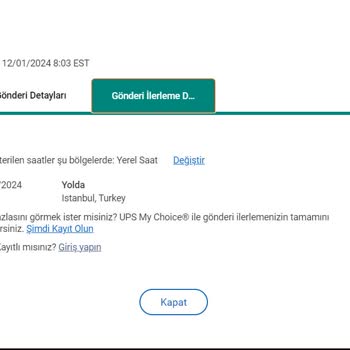 UPS Türkiye (5 Günde Teslim Edilmeyen Paket)