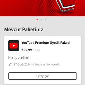 Vodafone Youtube Premium Ek Paketi Fatura Yansıtarak 9,99 TL Olmalı
