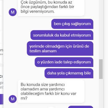 Getir Siparişimi İptal Etmedi