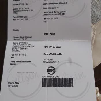 Michael Kors Garanti Belgesi Ve İletişim Sorunu!