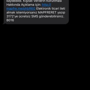 MAPFRE (SMS) Kişisel Verileri İzinsiz Kullanması