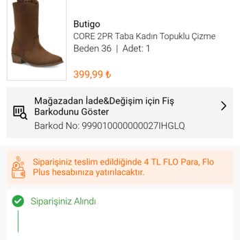 FLO Ayakkabı FLO Ürün Tedarik Ve Kargo Sorunu