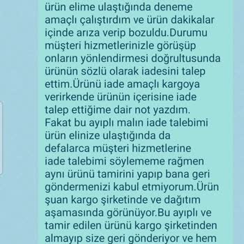 Vatan Bilgisayar Ayıplı Ürünü İade Almıyor