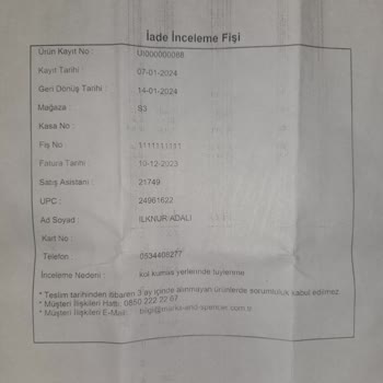 Marks & Spencer Alınan Mont Kolu Tüylendi... Bu Normal Cevabı Geldi