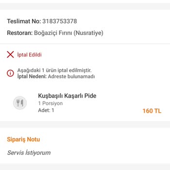 Trendyol Siparişim İptal Edildi