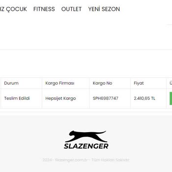 Slazenger Eksik Sipariş Teslimi