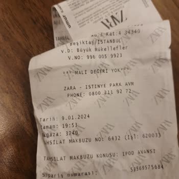 Zara Sipariş Teslimatı Yapılamadı
