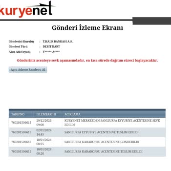 Halkbank Gönderi Getiremeyen Kurye Şirketi