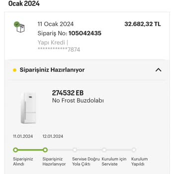 Arçelik İnternet Siparişi Tutar İptali