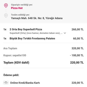 Yemeksepeti Paramı İade Etmedi