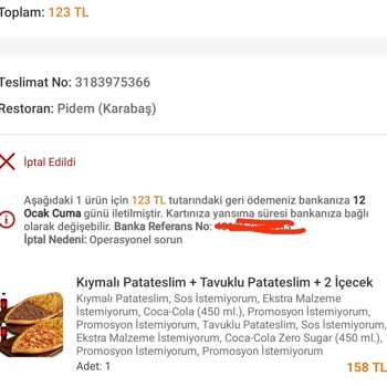 Pidem Restaurant Fiyatı Beğenmeyip Ürünü İptal Edip Zam Yaptı