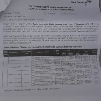 Türk Telekom Faturam Sözleşmemden Yüksek Geliyor