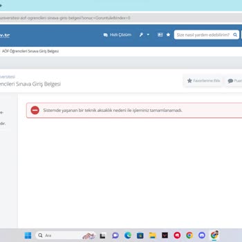 Anadolu Üniversitesi Sınav Giriş Belgesine Ulaşılamıyor