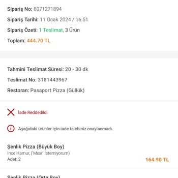 Trendyol Yemek Siparişim Gelmedi