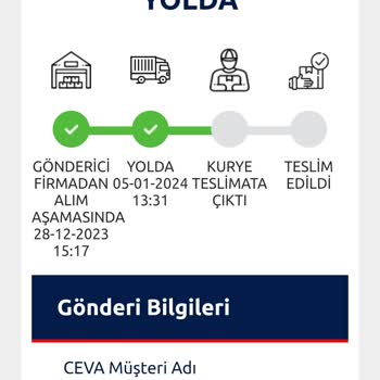CEVA Logistics 12 Ocakta Gelmesi Gereken Kargom Gelmedi
