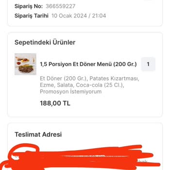 Migros Yemek Teslim Edilmemiş Siparişin Parasının Kesilmesi.