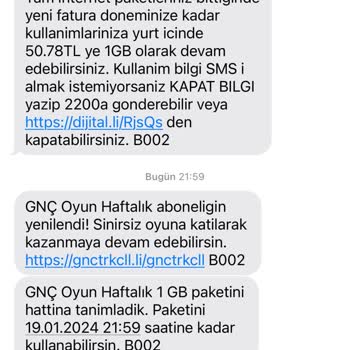 Turkcell Haksız Kazanç Tarifesi