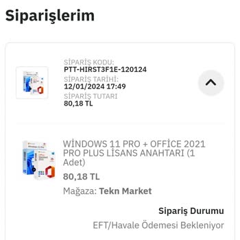 Epttavm EFT Yapmama Rağmen Ürün Gönderilmiyor