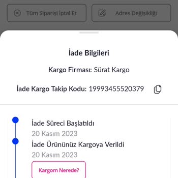 Sürat Kargo Paramı İade Etmedi