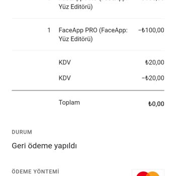 FaceApp Faceap İade Yatmadı