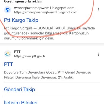 E-ticaret Marka Taklidiyle Dolandırıcılık PTT Linki Göndererek Yanıltıyorlar