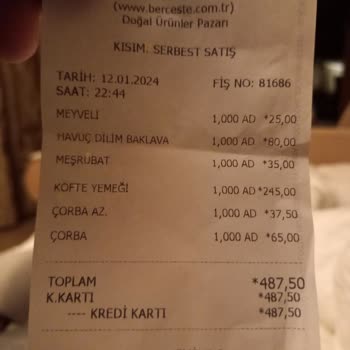 Berceste Dinlenme Tesisleri Fahiş Porsiyon Fiyatları