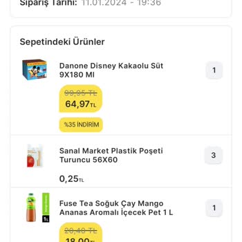 Migros Tam Gelmeyen Siparişim